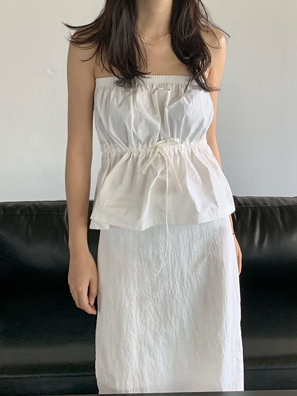 [MADE] STRING TUBE TOP IN WHITE