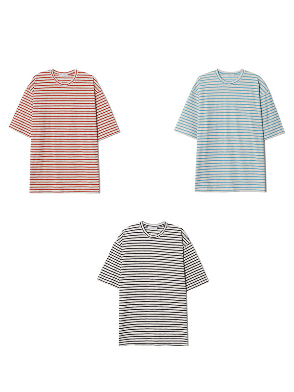 [MD PICK]   LAYERD OVER-FIT STRIPE TEE